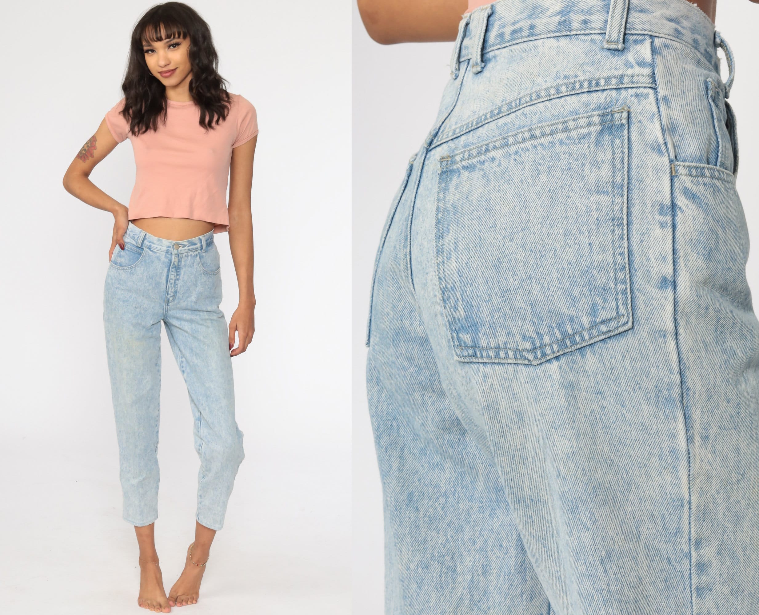 Acid wash high waisted mom jeans Clearance
