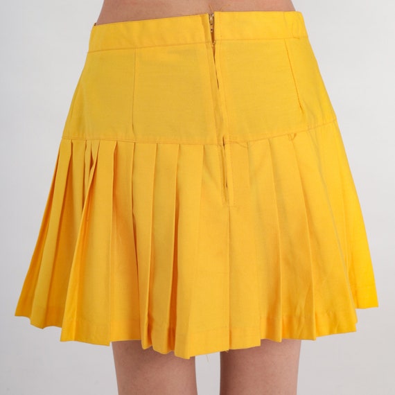 80s Cheer Skirt Yellow Pleated Mini Skirt Cheerleader… - Gem