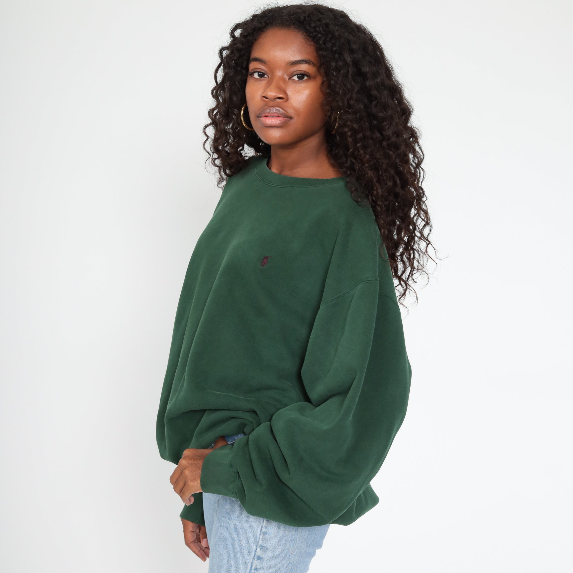 Green Ralph Lauren Sweatshirt 90s Polo Sport Grunge Baggy Pullover ...