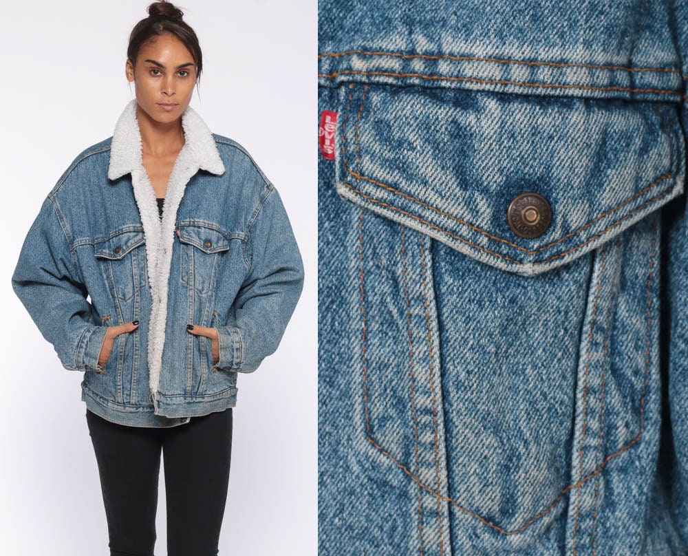 levi's shearling denim jacket womens