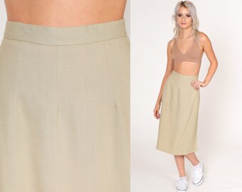 Khaki pencil skirt 80s hotsell