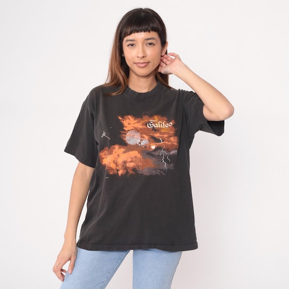 Project Galileo Tee 90s Space Mission Black Jupiter Probe Lightning Planet Vintage Science Astronomy Graphic Unisex Cosmos Galaxy Large L