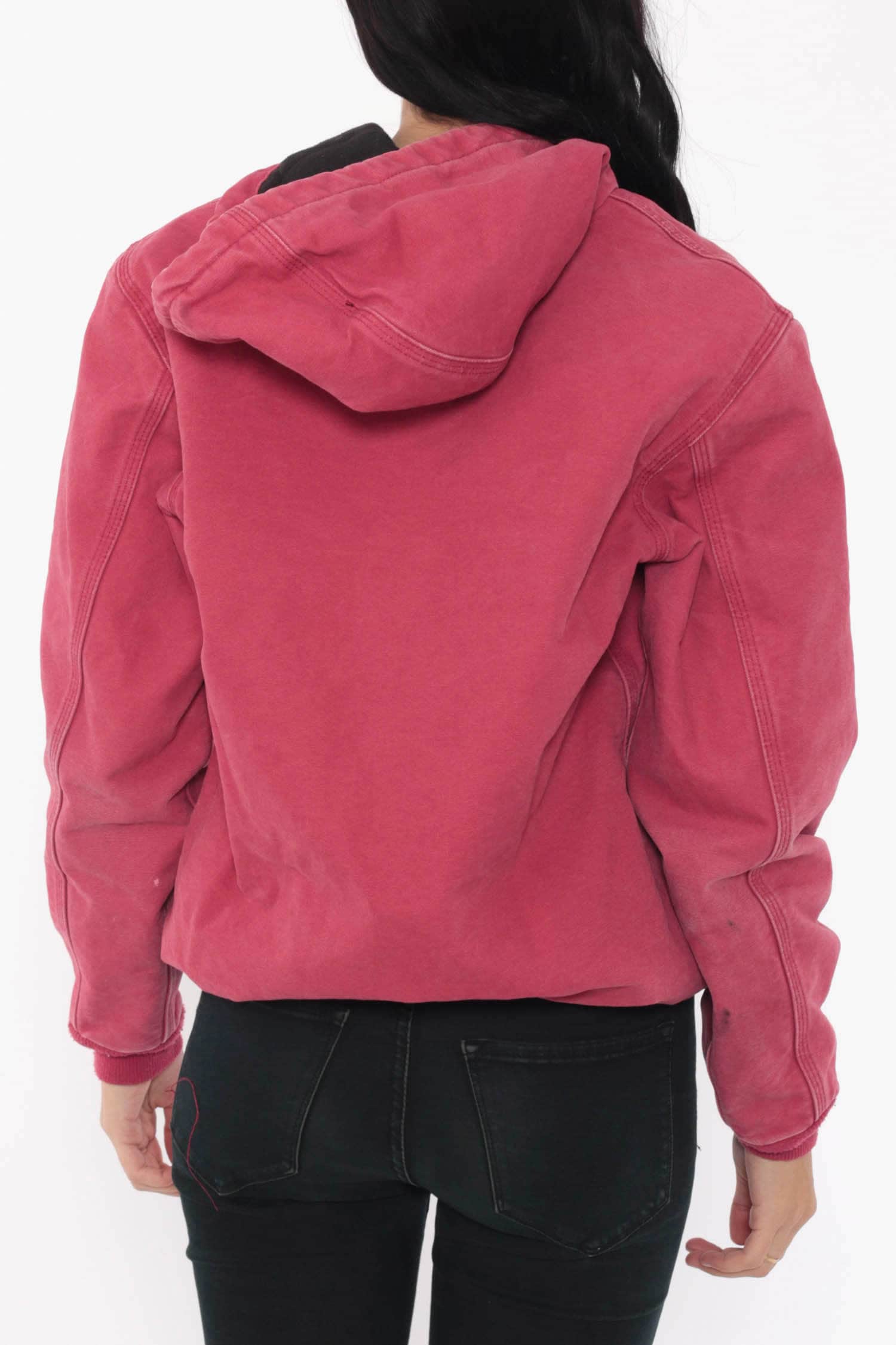 Pink Carhartt Jacket Small Hooded Jacket 90s Hoodie Work Cargo Kangaroo 
