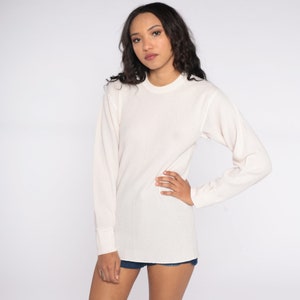 Off-White Thermal Shirt Long Johns Long Sleeve Shirt WAFFLE KNIT Shirt 80s Under Shirt T Shirt Underwear Retro Tee Vintage Extra Large XL