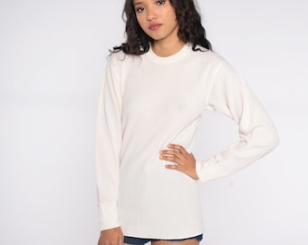Koszula termiczna Off-White Long Johns Koszula z długim rękawem Koszula WAFFLE KNIT Koszula z lat 80. Koszulka podkoszulkowa Bielizna Koszulka retro Vintage Extra Large XL