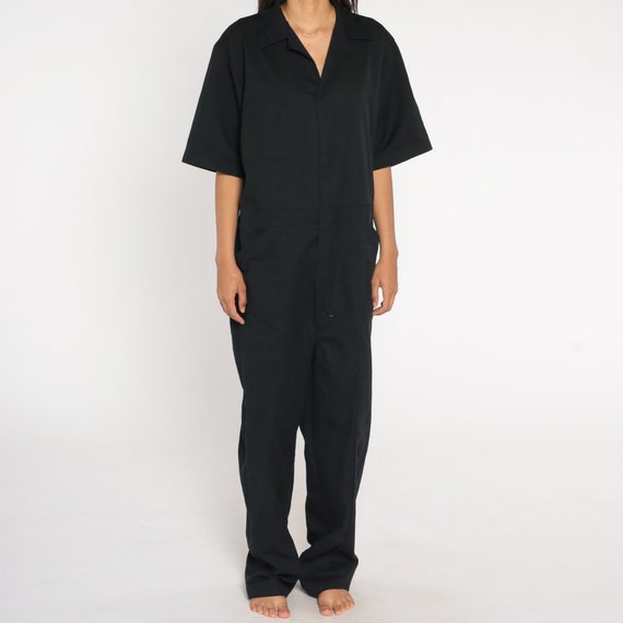 Black Coveralls 90s Retro Workwear Jumpsuit Pants… - image 5