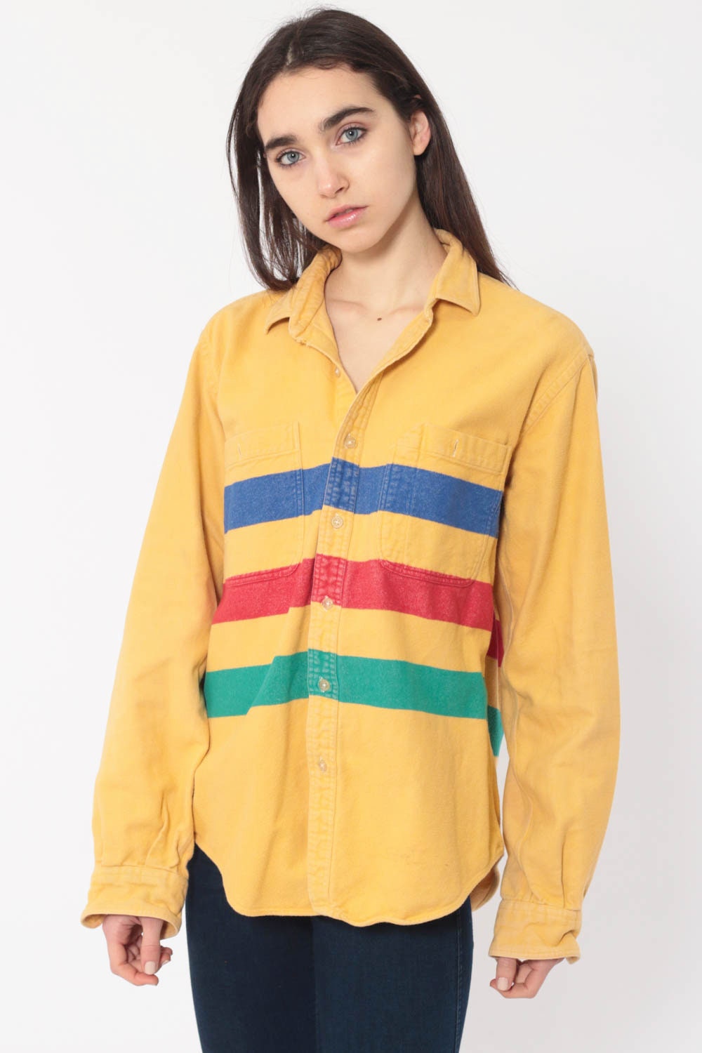yellow flannel with hood