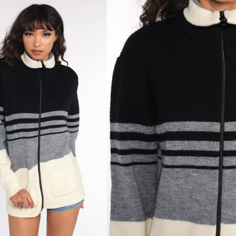 Black Colorblock Sweater main image 0