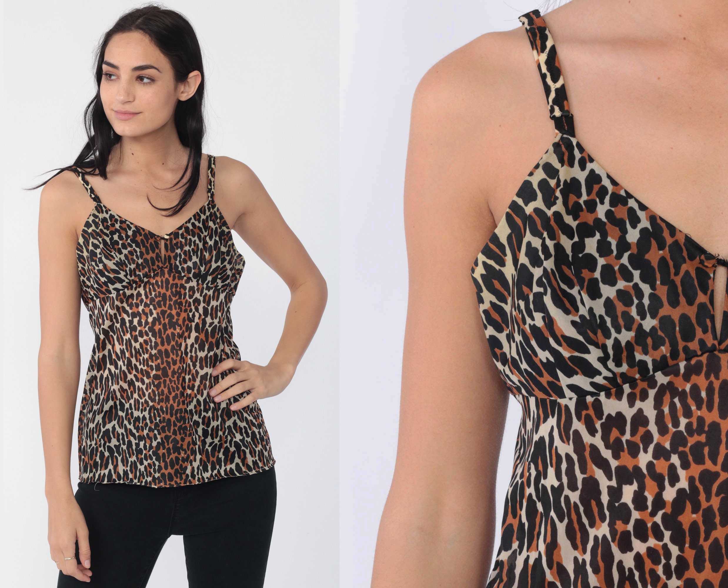 Zebra Print Camisole Spaghetti Strap Tank Top