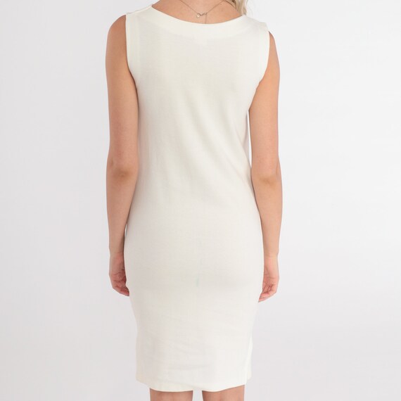 Rose Print Dress 80s White Floral Mini Dress Slee… - image 6