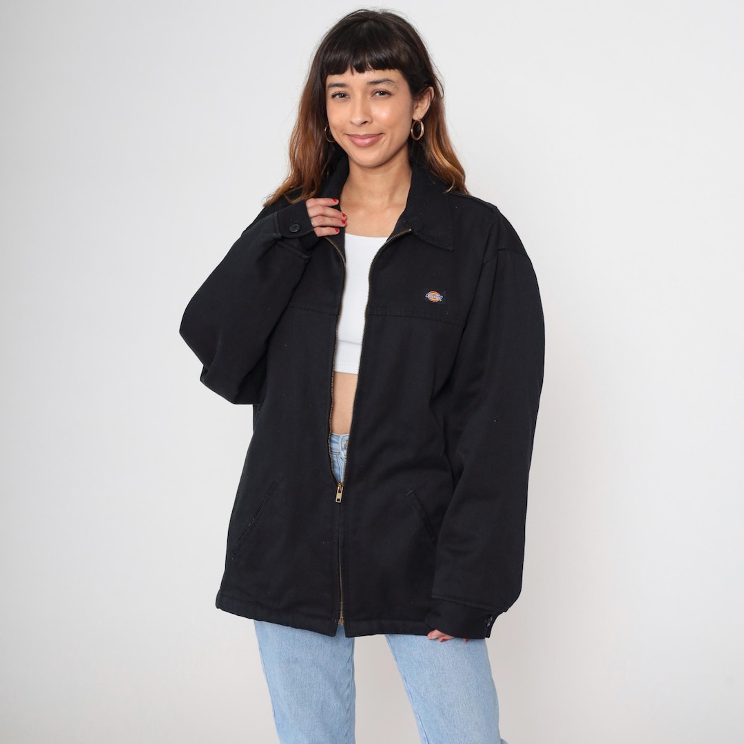 Dickies Jacket Black 90s Zip up Jacket Workwear 90s Streetwear