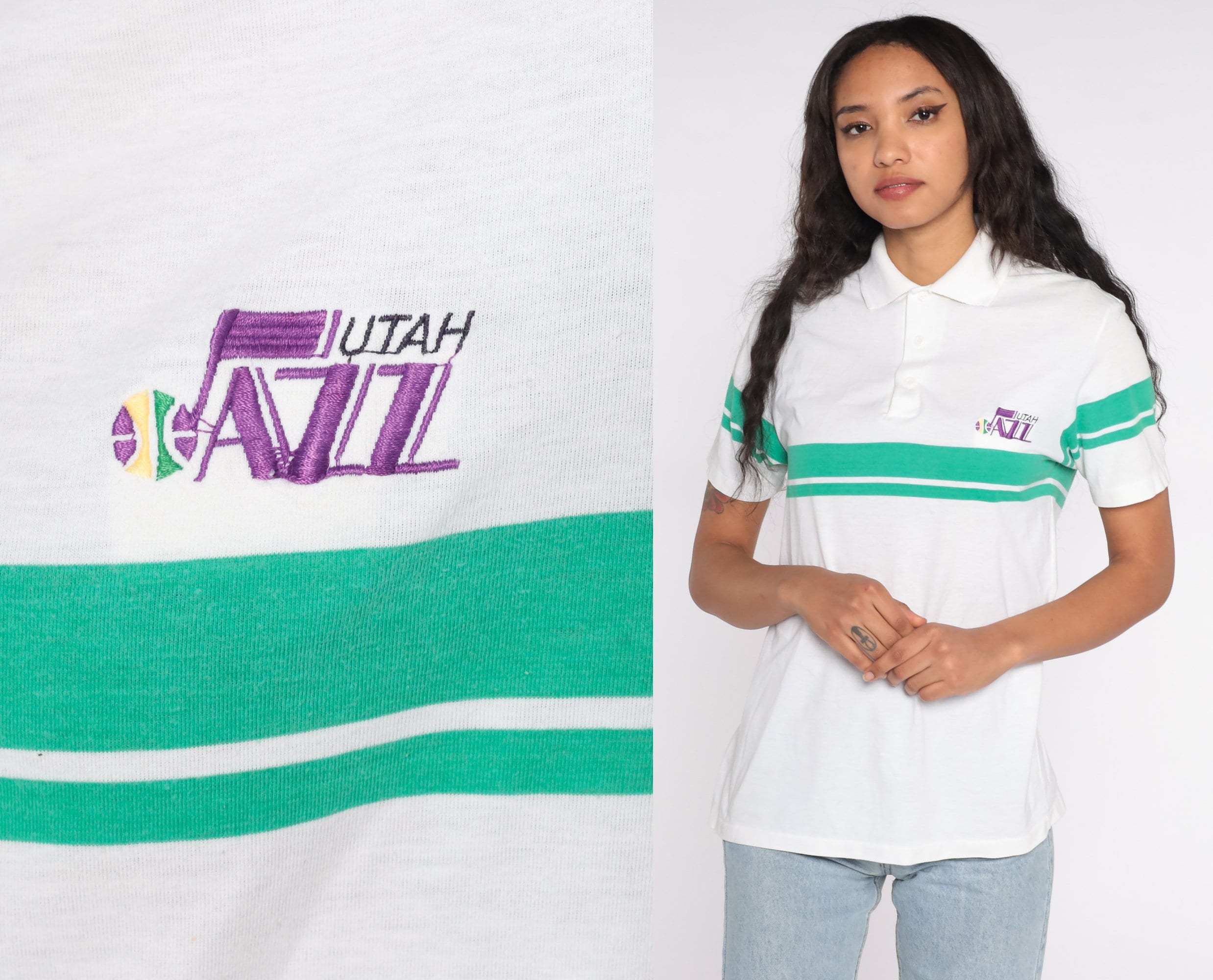 CustomCat Utah Jazz Retro NBA T-Shirt White / 4XL