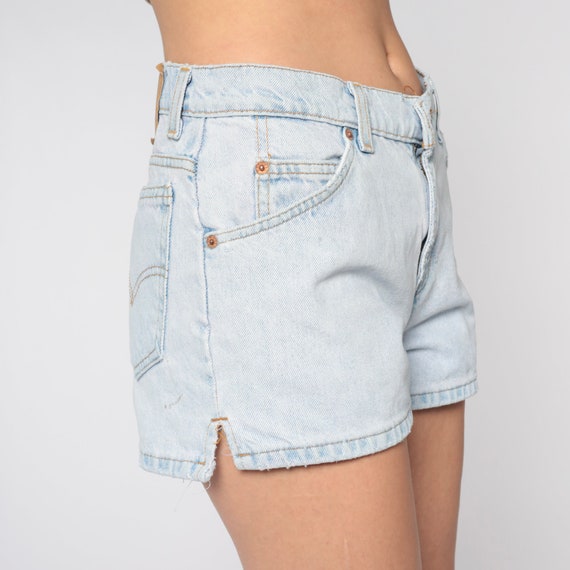 Levis Denim Shorts 90s Jean Shorts Light Wash Blu… - image 5