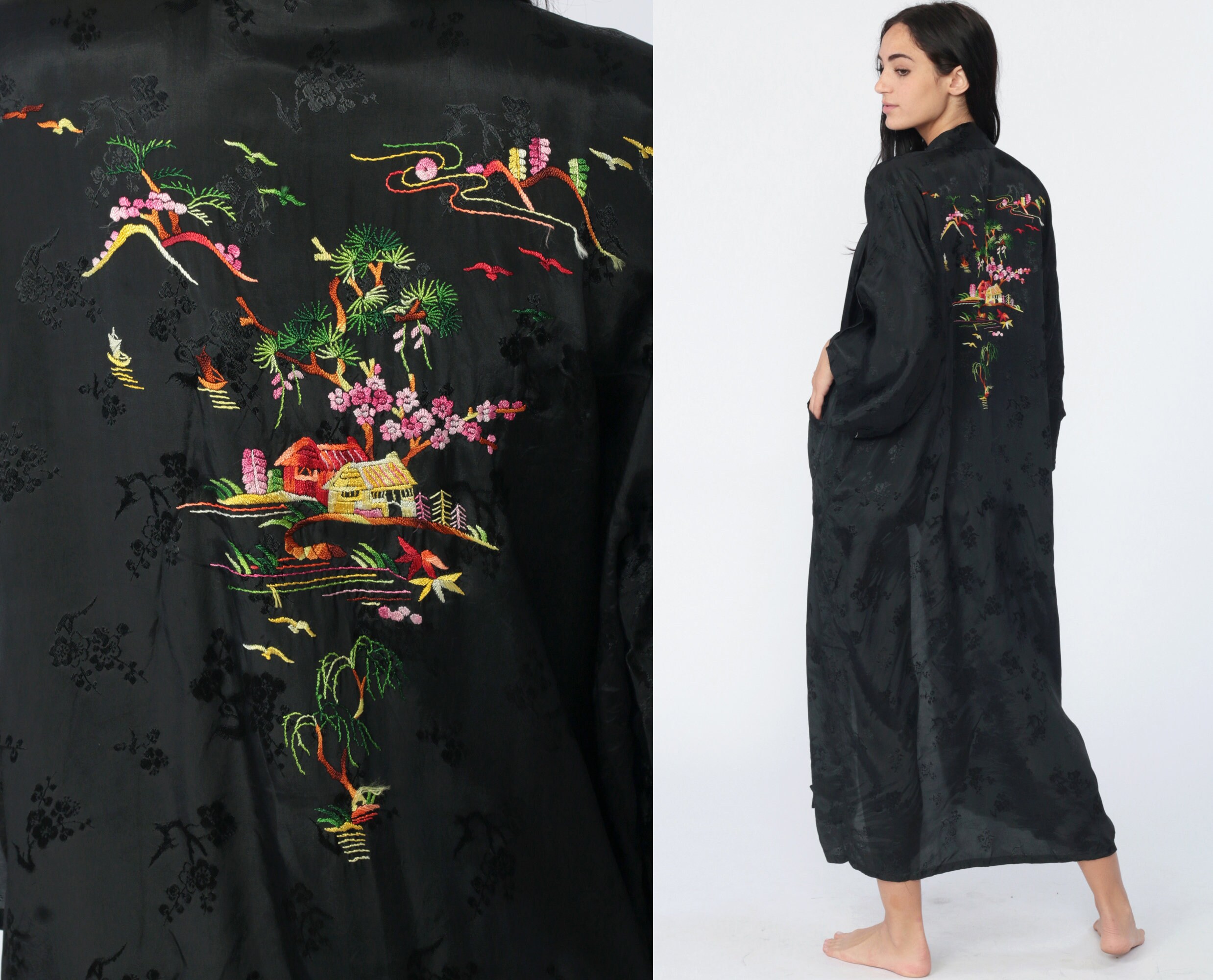 maxi satin robe