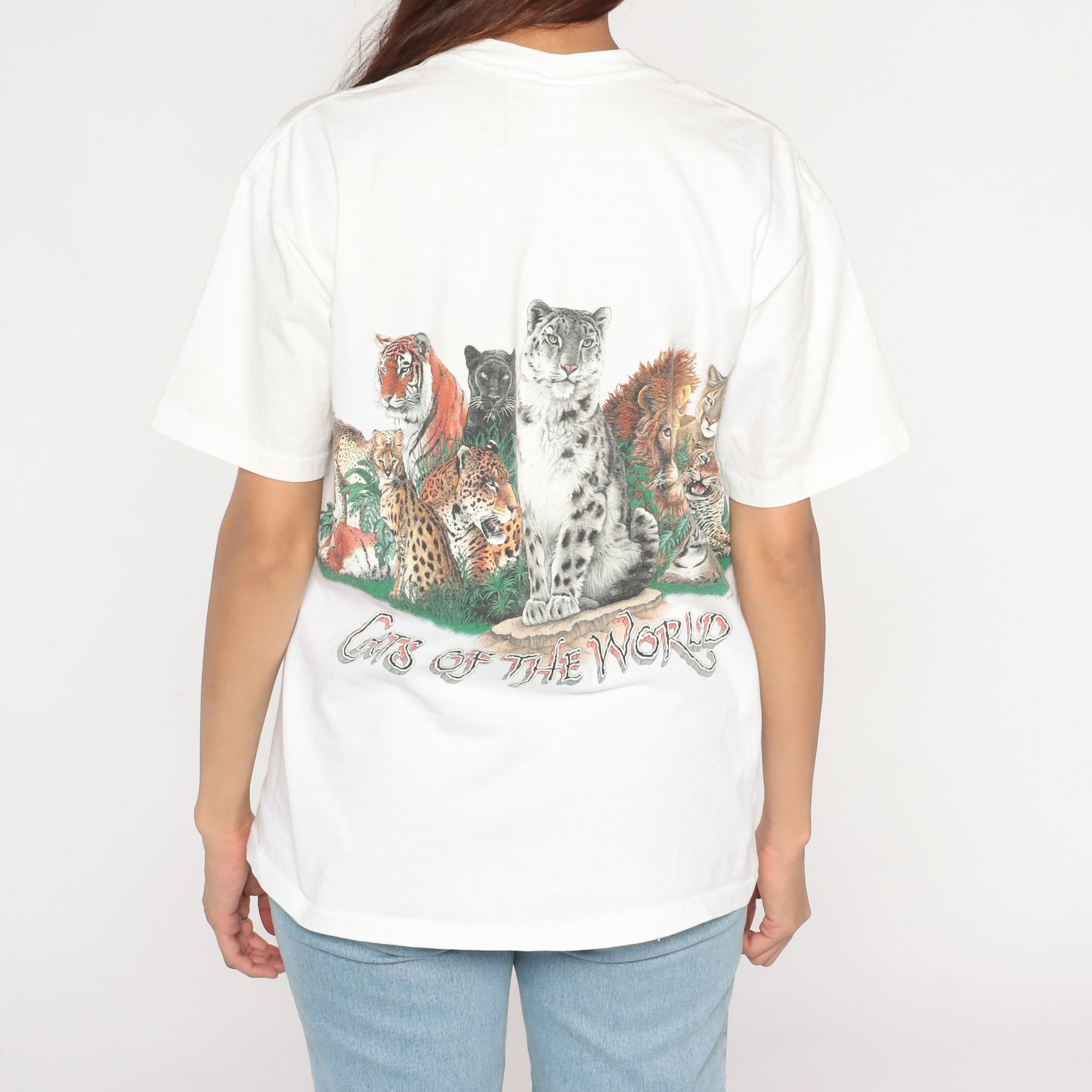 Big Cats Shirt 90s Cats of the World Tshirt Lion Tiger Snow Leopard ...