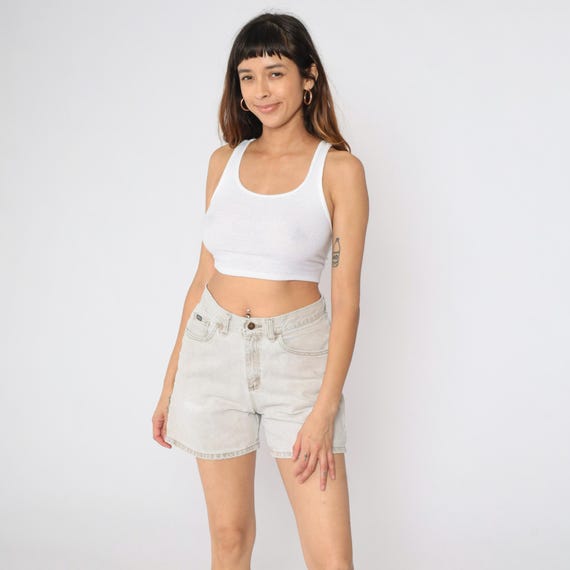 Vintage Riders Denim Shorts 90s Beige Lee High Waisted Jean Shorts Retro Normcore Mom Summer 1990s Medium 29