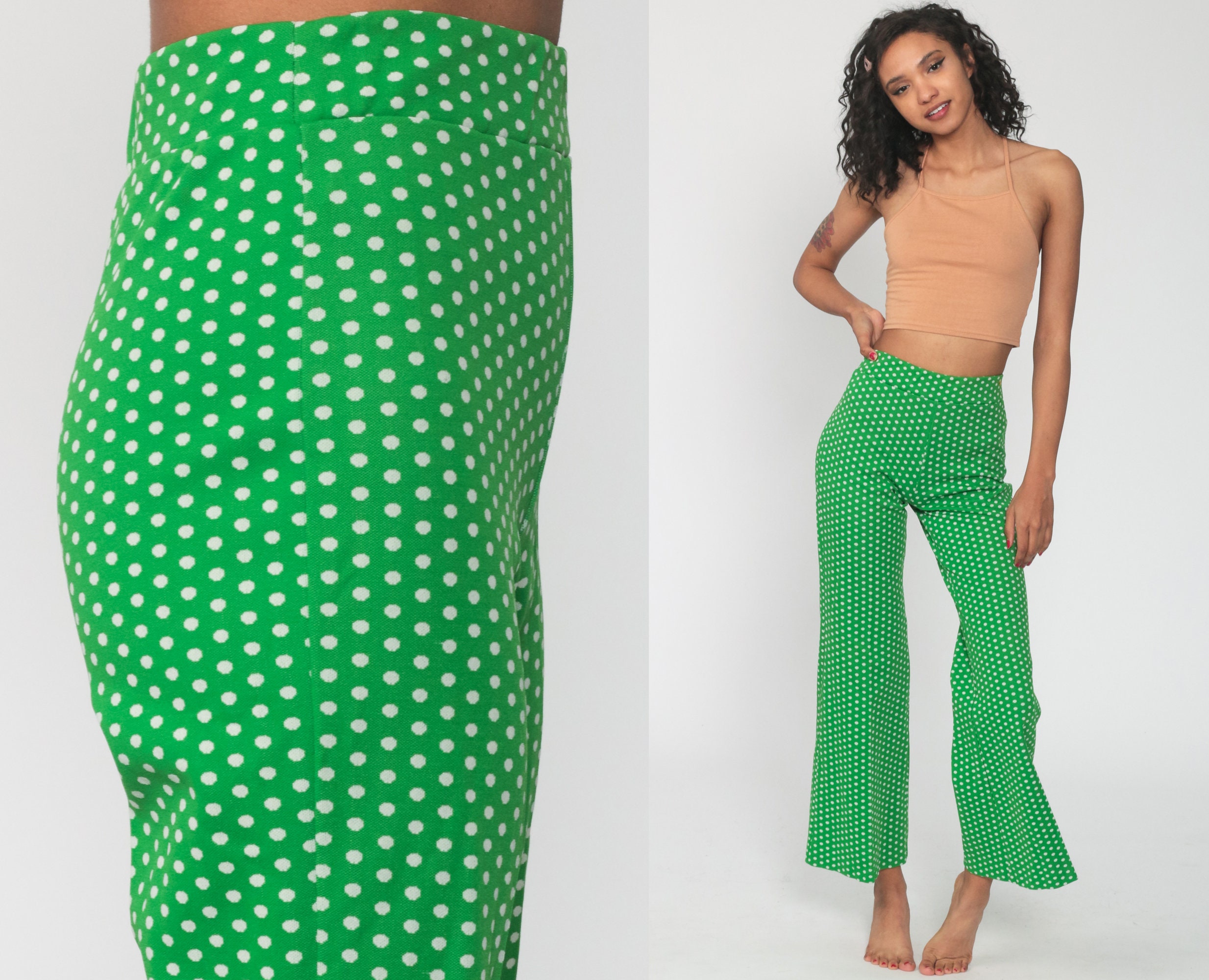 polka dot bell bottom pants