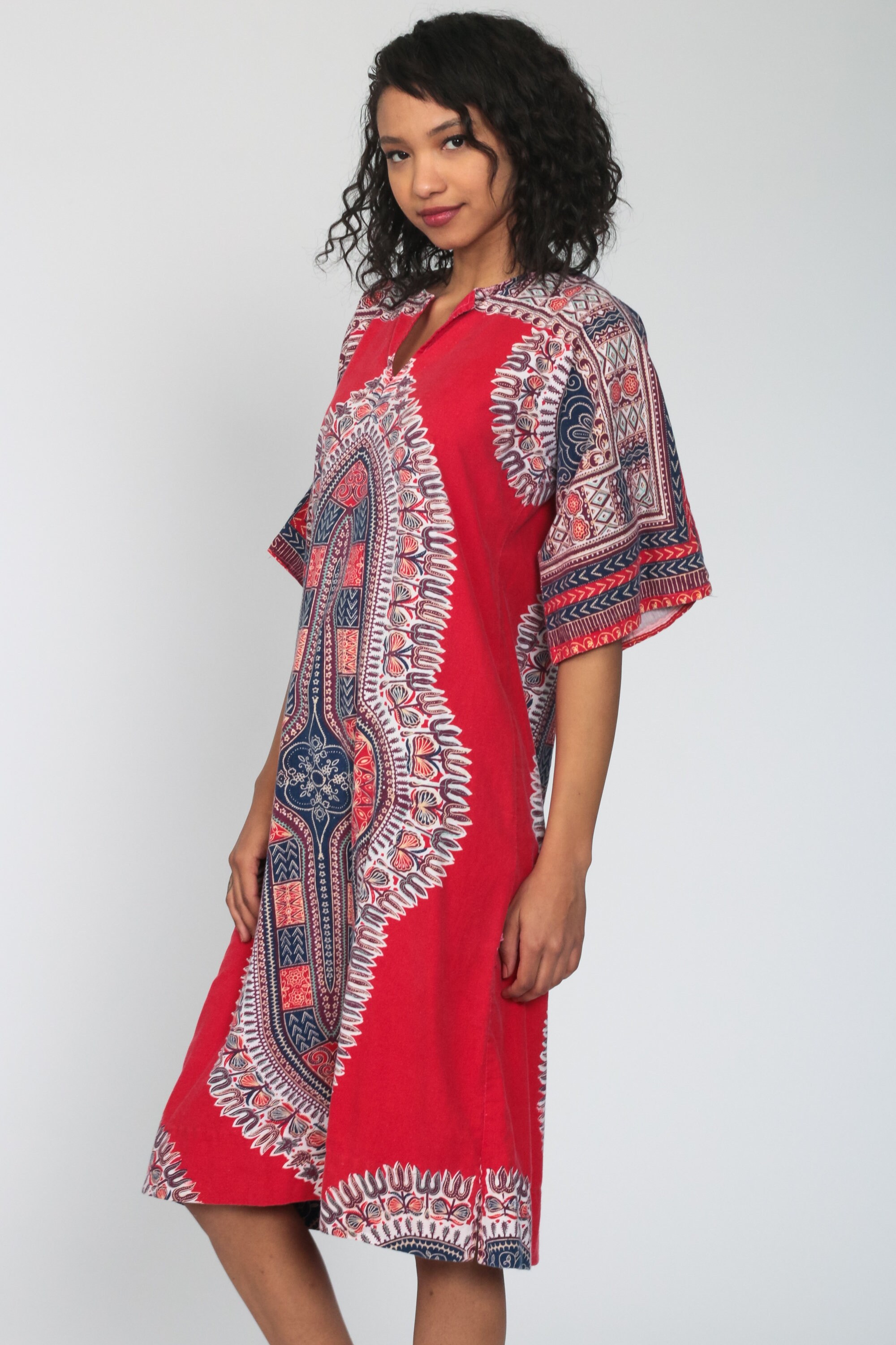 White Floral Embroidered Ethnic Midi Dress | Fancylooks