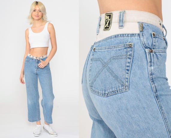 Y2K GX Gwen Stefani Jeans 90s Eyelet Waist Straight Leg Y2K GX Gwen Stefani Jeans 90s Eyelet Waist Straight Leg