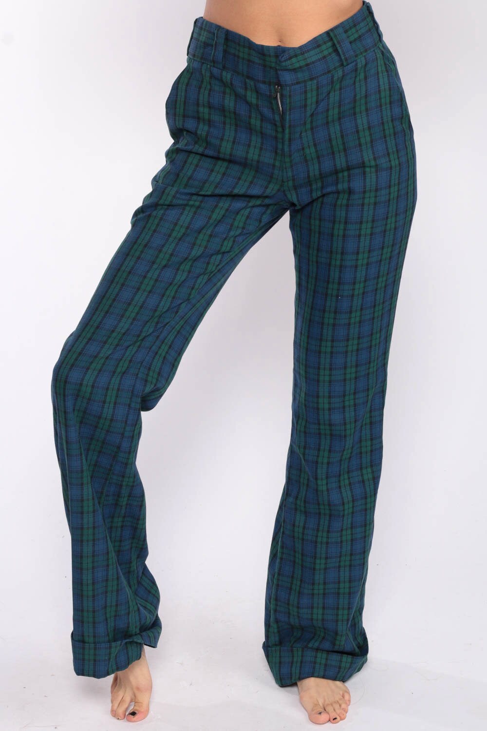 checkered bell bottom pants