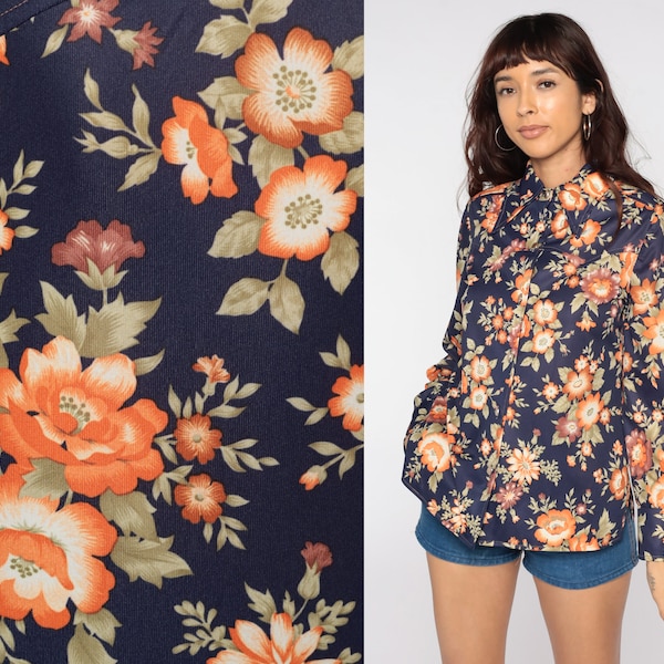 70s Floral Shirt Etsy