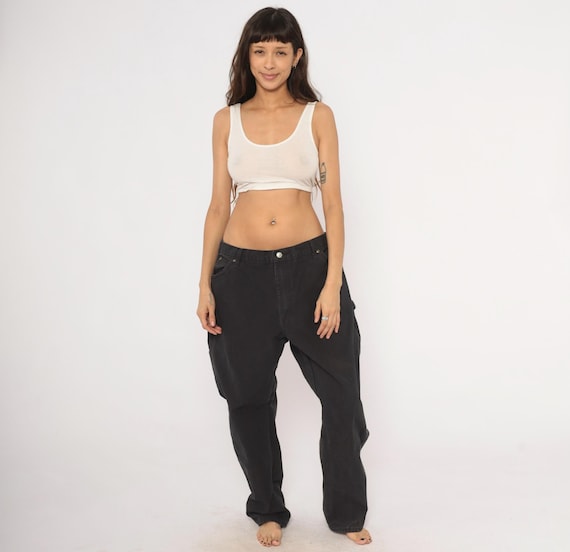 Black Dickies Carpenter Pants Y2K Cotton Canvas Work Wear Utility Trouser Relaxed Fit Hammer Cargo Pocket Streetwear Workwear Jeans 40 x 30