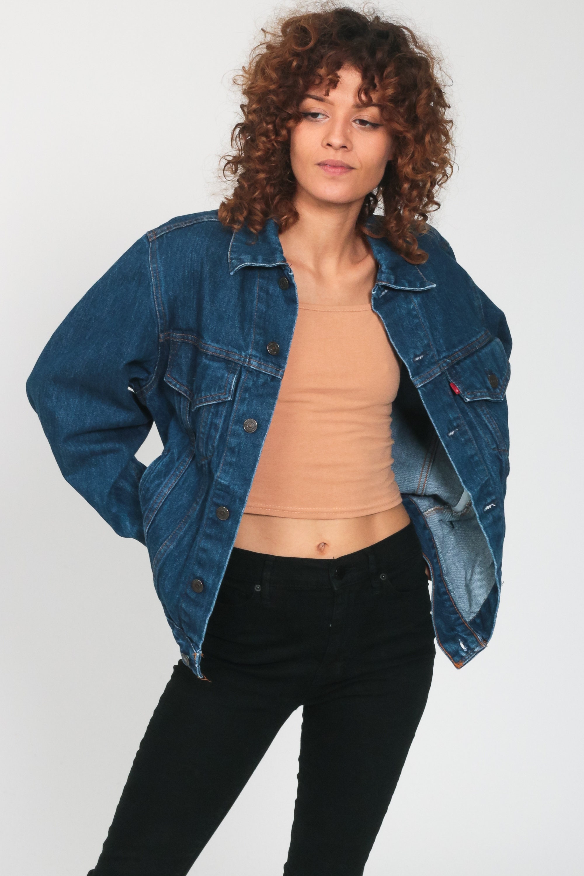 Levis Denim Jacket -- Blue Jean Jacket 80s Denim Jacket Trucker Blue Levi Coat 1980s Vintage