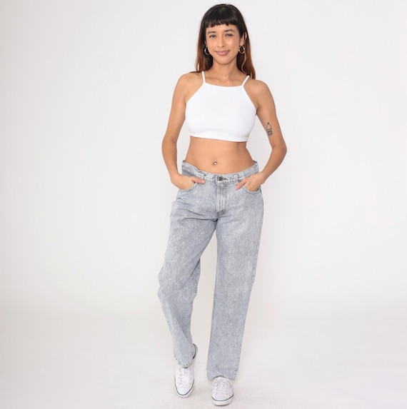 Vintage Levi's Acid Wash Jeans 80s 90s Grey Straight Leg Jeans High Waisted Jeans Levi 506 Jeans Denim Boyfriend 1990s High Rise 36 x 32
