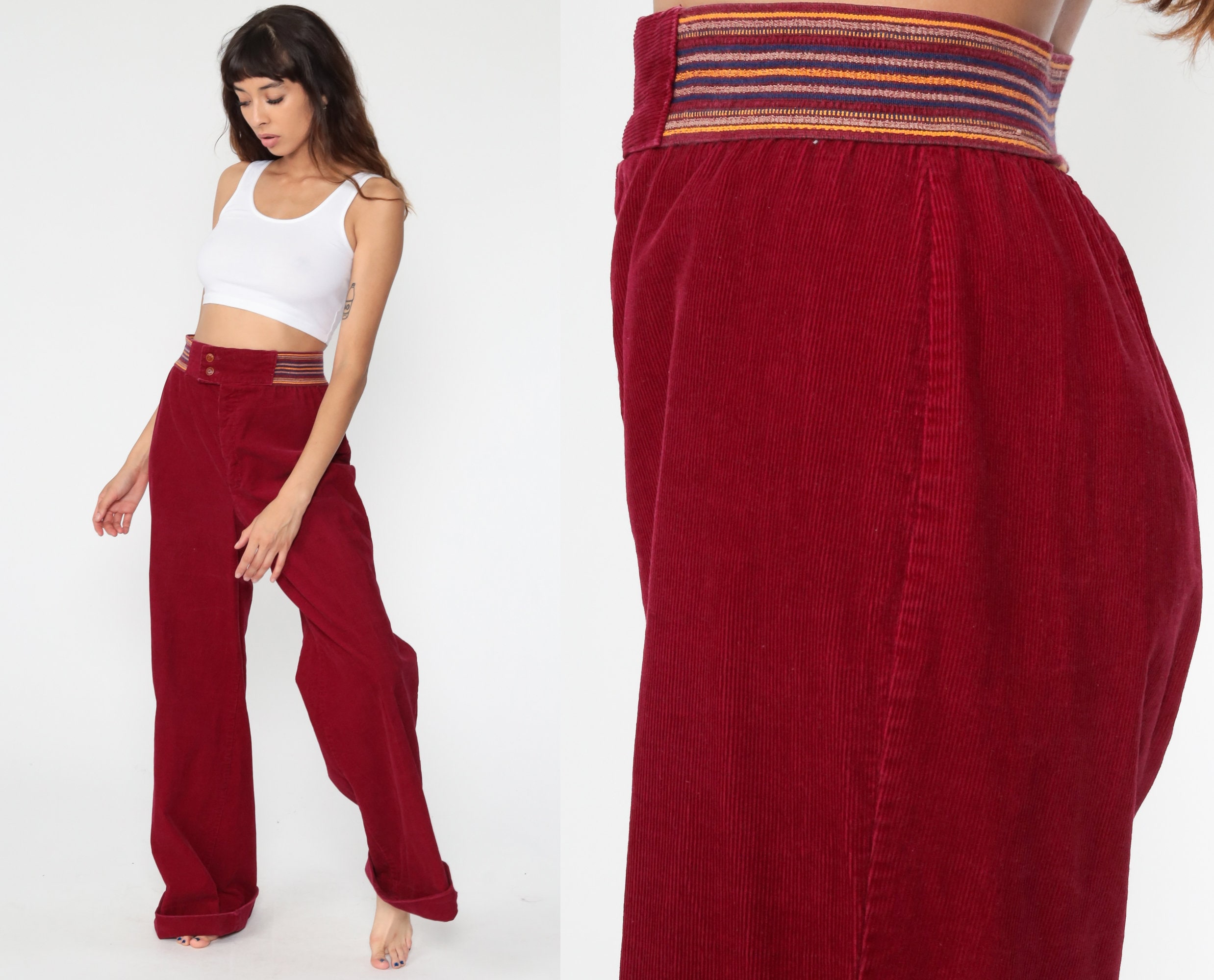 orange corduroy bell bottoms