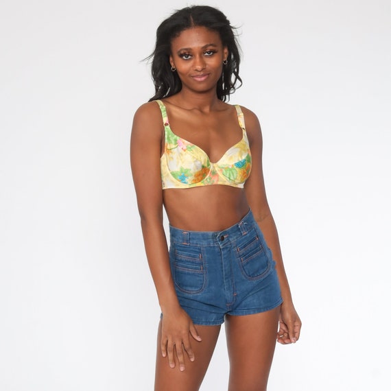 Vanity Fair Bra 70s Floral Bra Lingerie 34 C Tropical Bra Vintage Pin Up 1970s Flower Print Pinup 34C