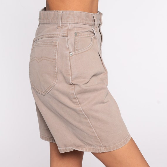 Pleated Jean Shorts 90s Tan Denim Shorts High Wai… - image 5