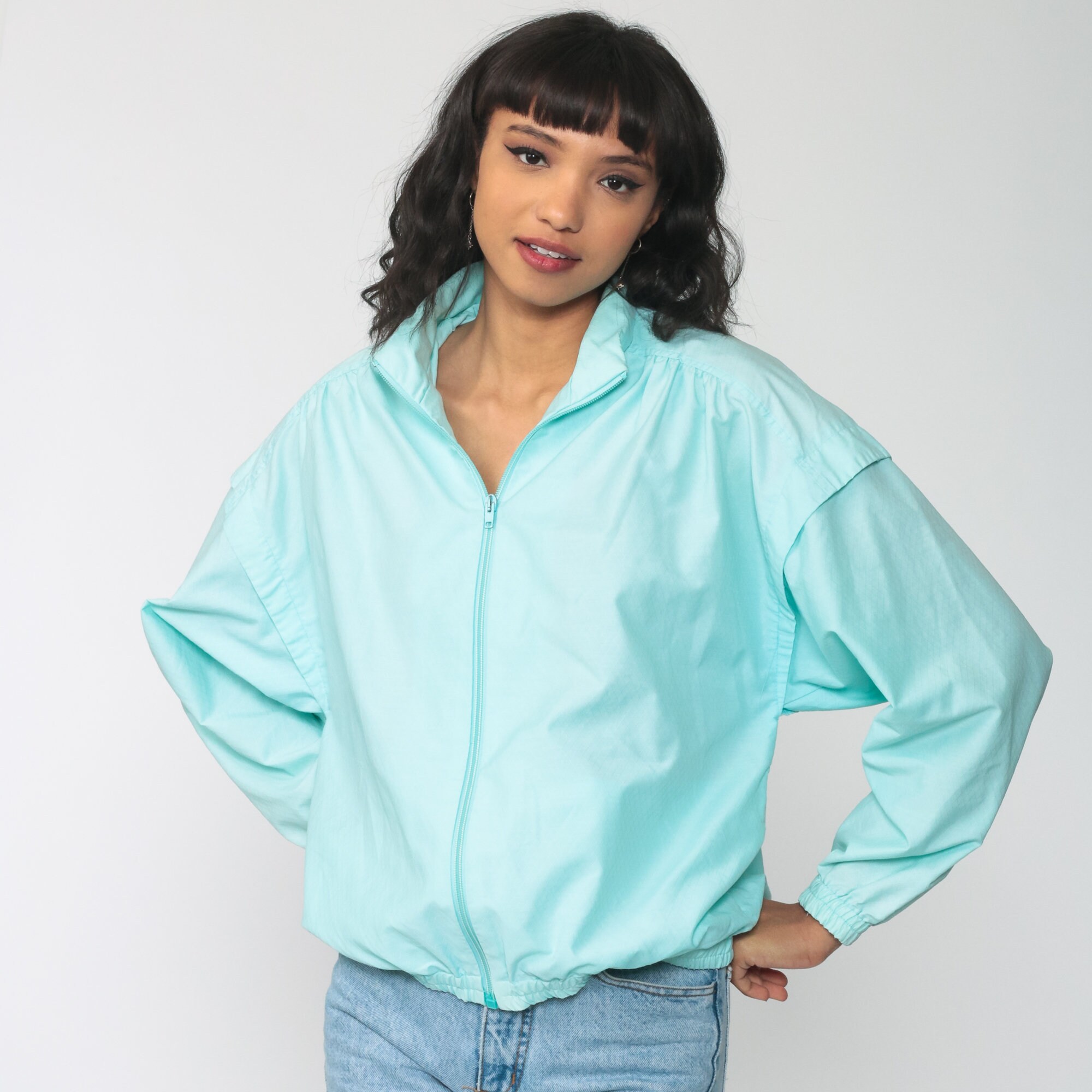 blue windbreaker