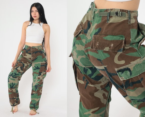 Vintage Woodland Camo Pants 80s Military Cargo Army Combat