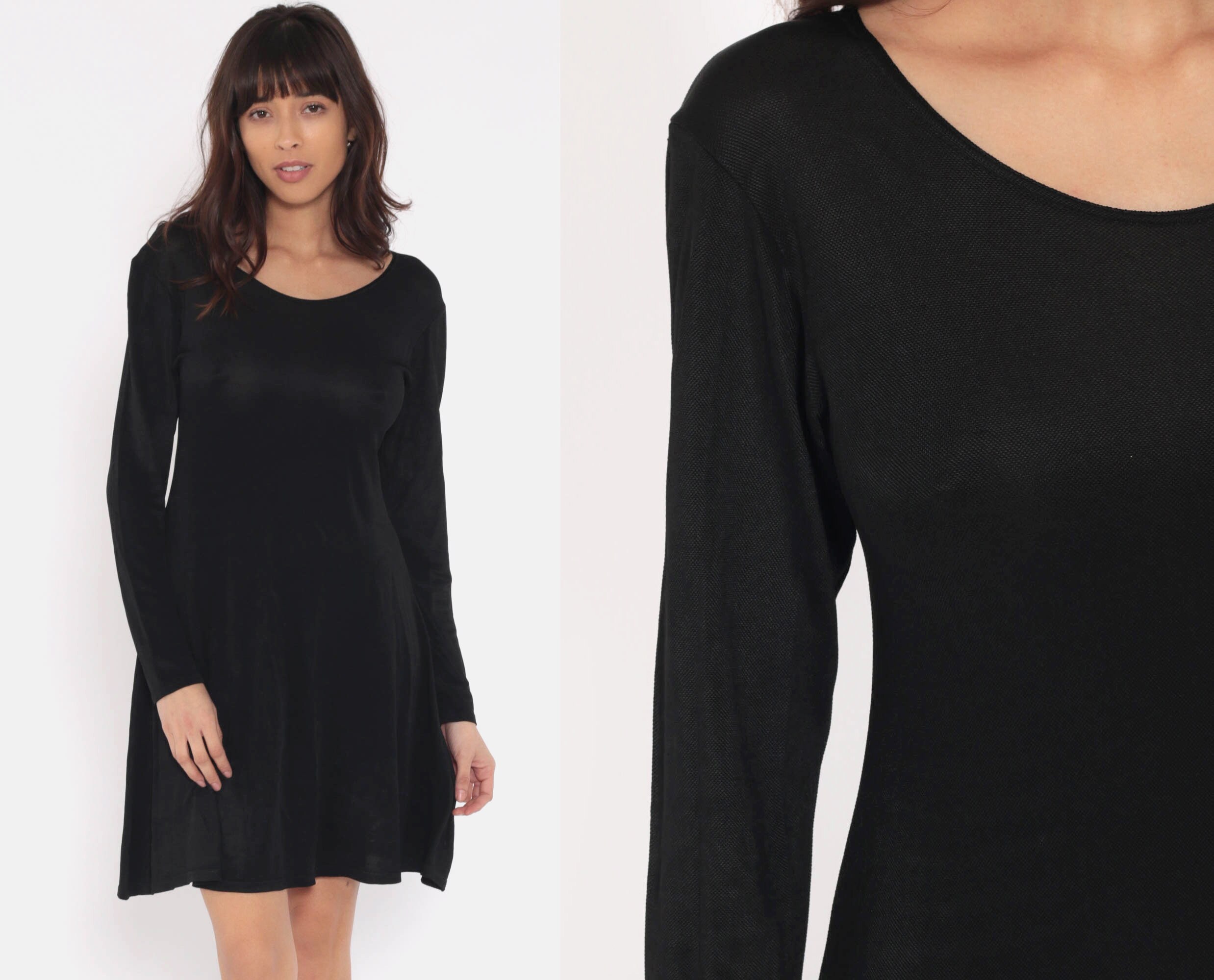 plain black mini dress