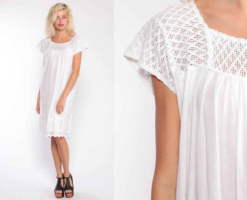 white crochet festival dress