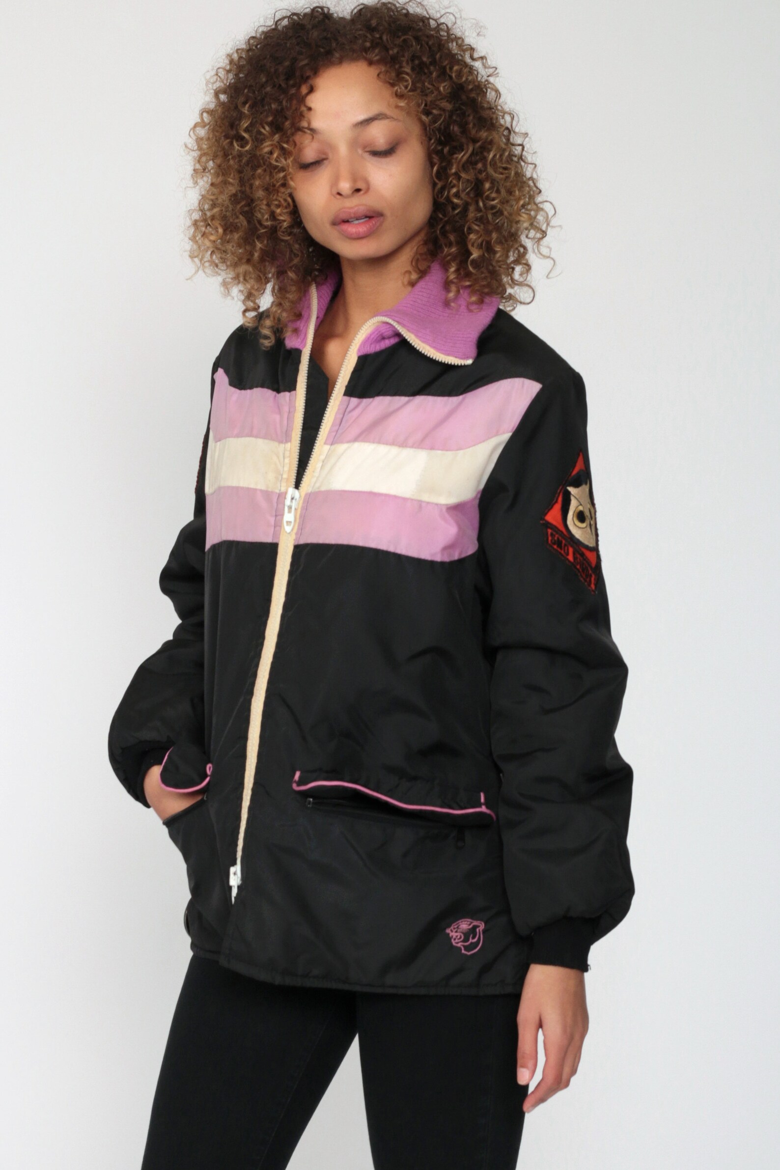 Arctic Cat Jacket 70s Black Snowmobile Racing Ski Black Jacket Etsy