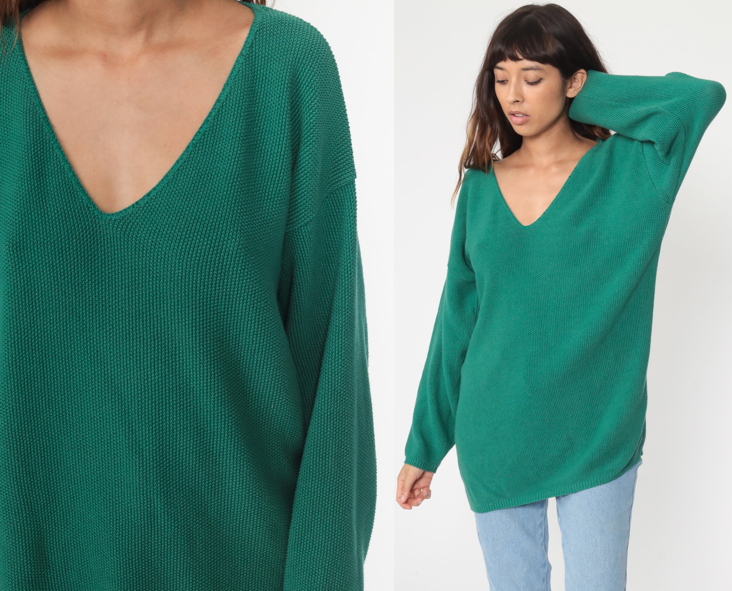 plain green jumper