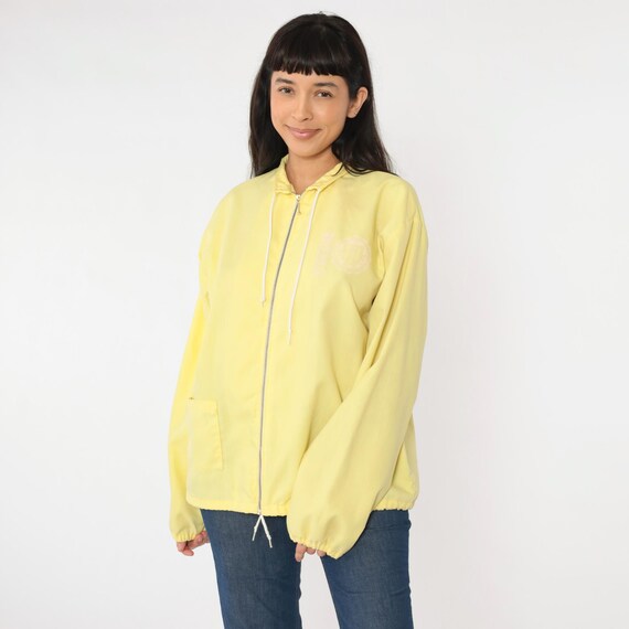 Vintage SCC Zip Jacket 70s Yellow Southern California College Logo Windbreaker Artex 1970s Light Outerwear Men's Large L