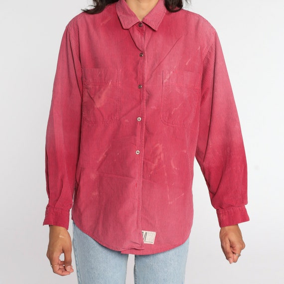 Red Striped Shirt 90s Calvin Klein Shirt Distress… - image 7