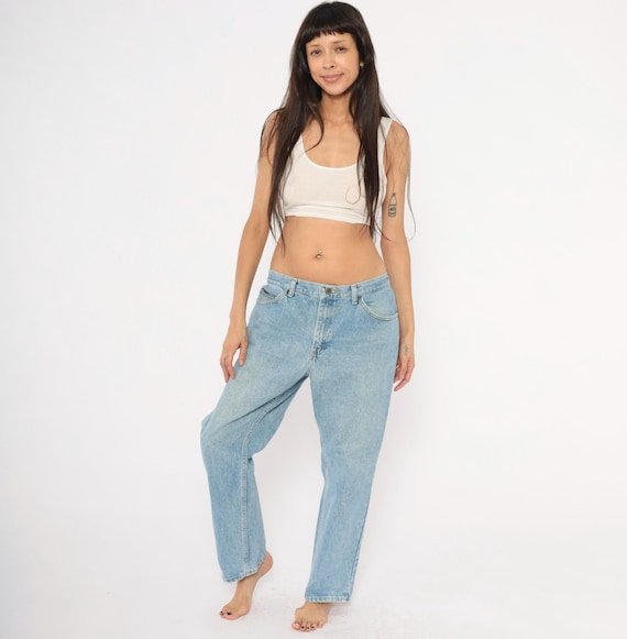 Lee Light Wash Jeans 2000s Straight Leg Denim Cotton Faded Blue Relaxed Fit Stonewash Trouser Casual Everyday Vintage Unisex Extra Large XL