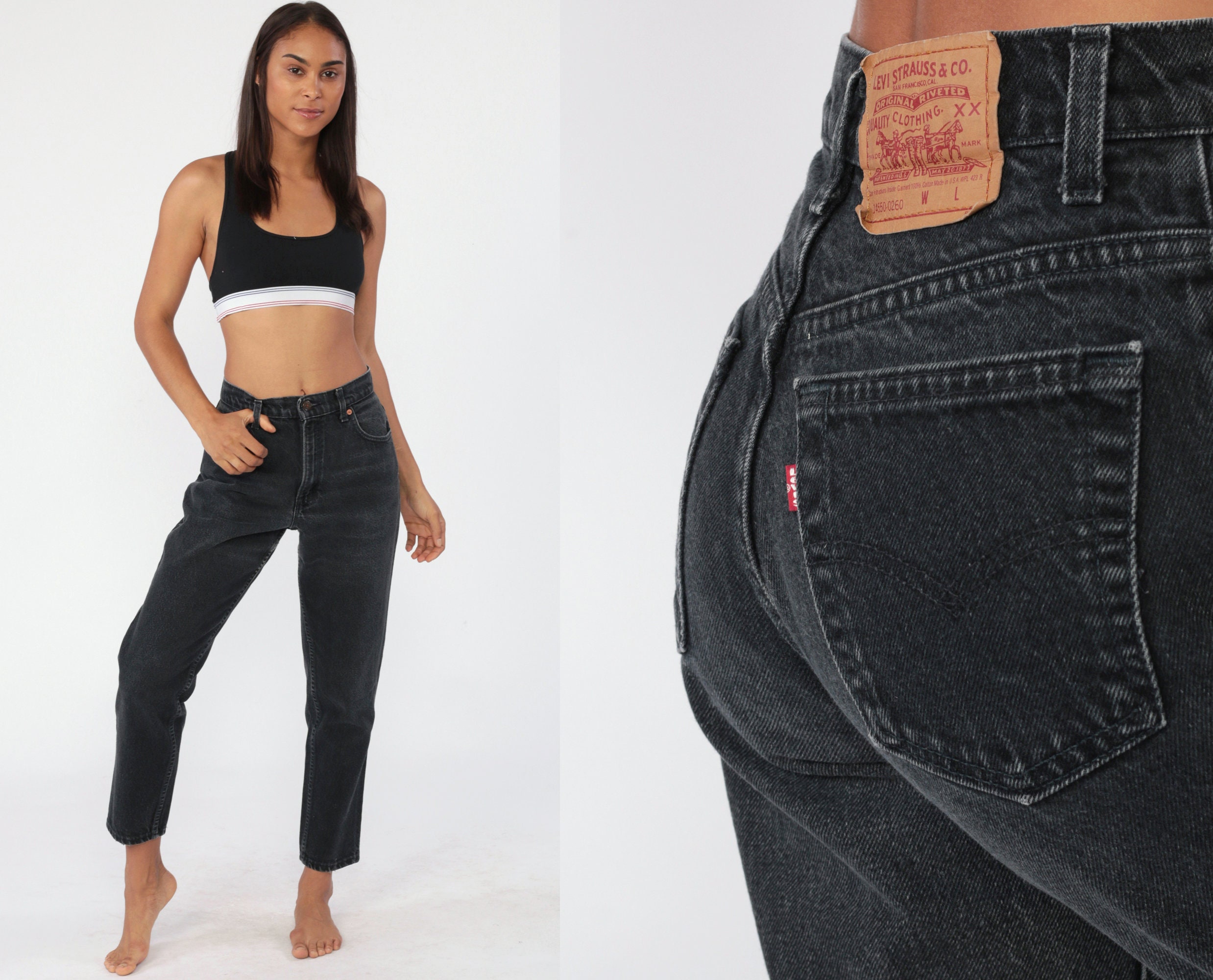 levis mom jeans black