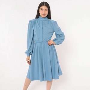 Sky Blue Knee Length Dress