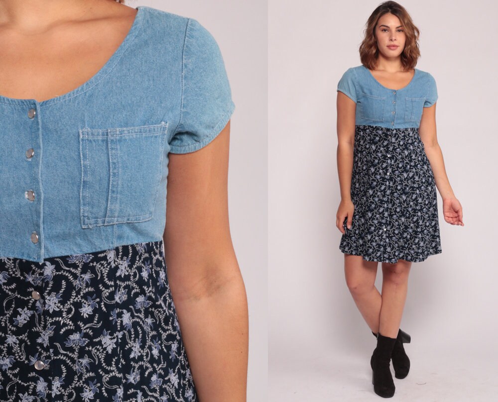 empire waist denim dress
