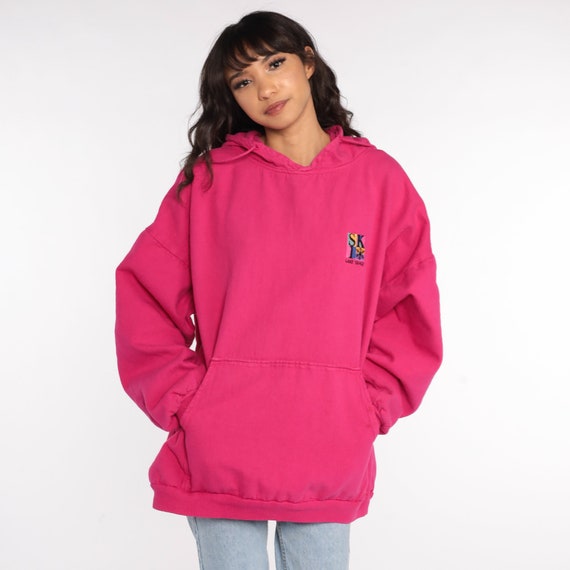 Lake Tahoe Sweatshirt -- 90s Ski Lake Tahoe Shirt Hot Pink Hoodie Sweat Shirt Graphic Sweatshirt 80s Shirt Hoodie Extra Large xl