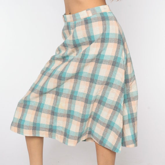 Wool Plaid Skirt Tartan Skirt Midi Kilt School Gi… - image 4