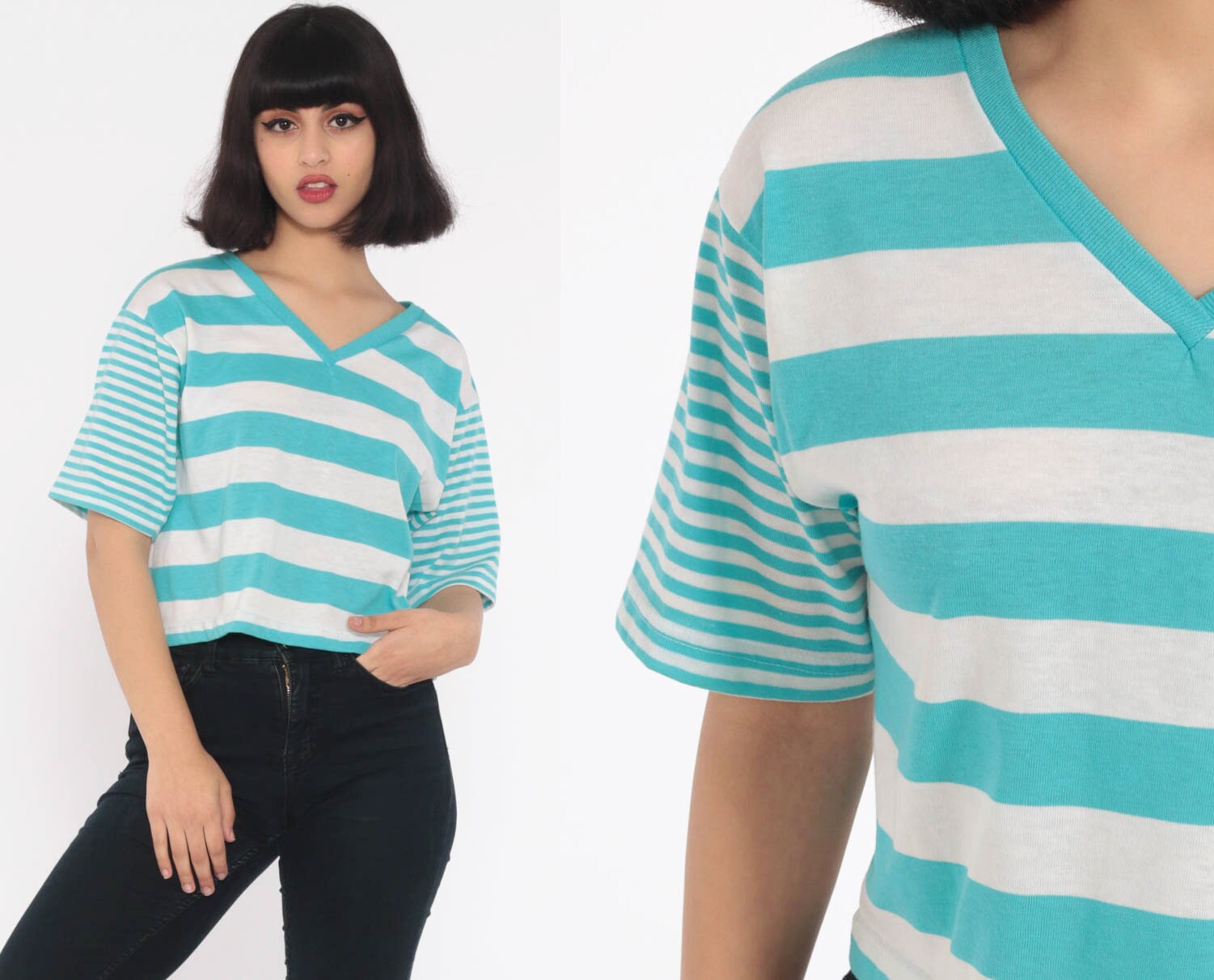 retro striped t shirt womens