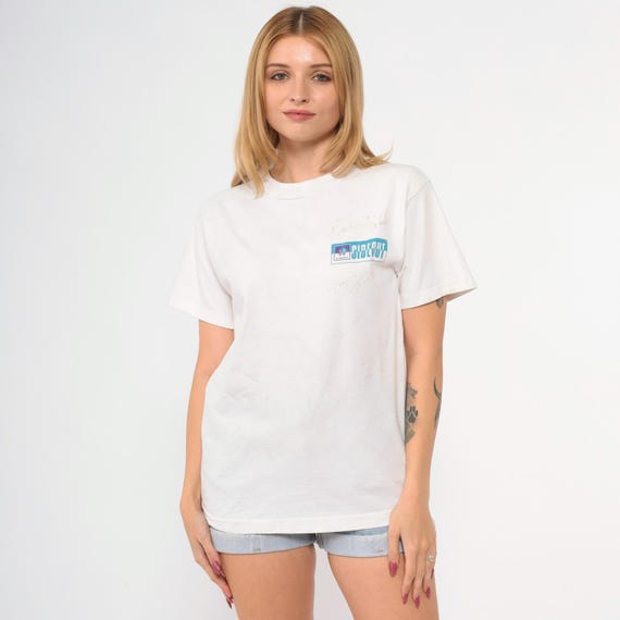 Vintage Sideout Volleyball T-Shirt 90s King of the Beach Graphic Tee Autographed White Single Stitch Sportswear 1990s Small S