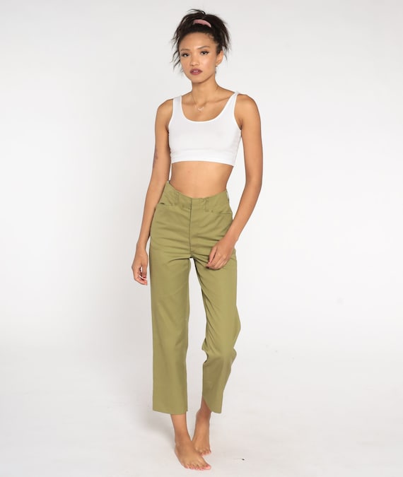 Boy Scout Pants Olive Green Pants Army High Waisted Combat 80s Vintage Cotton Slacks Uniform Trousers Military Olive Drab 1980s Small 4