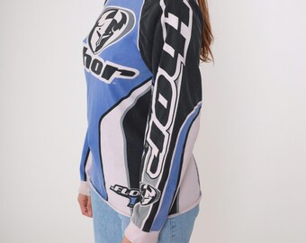 Vintage 90s Thor Motocross Jersey Long Raglan Sleeve Graphic