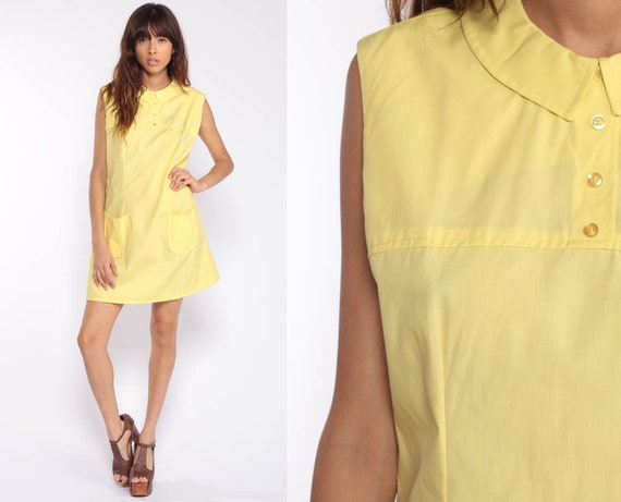 yellow peter pan collar dress